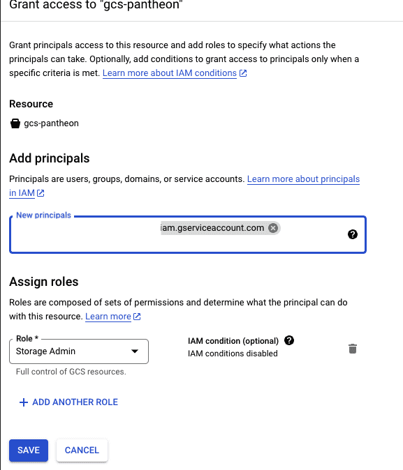 GCS Bucket Settings 7