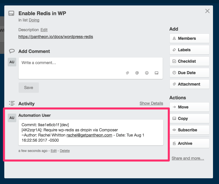 Trello card